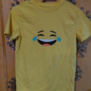 Cat & Jack Yellow Laughing-Tears Emoji Tee